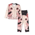 thumbnail image 1 of Yiaed Cute Axolotl Sakura Blossoms Print Pajamas Women's Long Sleeve Sleepwear Soft Button Down Loungewear Pjs Lounge Set Nightwear Womens Pajama Pants-Small, 1 of 7