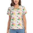 thumbnail image 1 of Yiaed Cute Baby Dinosaurs Print Women's T Shirt V-Neck Short Sleeve Shirt Casual Breathable Tee Summer Tops-Medium, 1 of 5