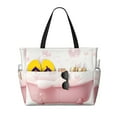 thumbnail image 1 of Yiaed Cute Bathtub Print Large Capacity Beach Travel Bag - Waterproof Zipper Vacation Tote for Sandproof Storage, and Camping, 1 of 5