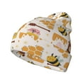 thumbnail image 1 of Yiaed Cute Bee Honey Jar Hive Bear Print Winter Beanie for Men Women, Fleece Lined Beanie Soft Warm Knit Hat Ski Stocking Cuffed Ca, 1 of 6