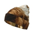 thumbnail image 1 of Yiaed Cute Calf Butterflies A Print Winter Beanie for Men Women, Fleece Lined Beanie Soft Warm Knit Hat Ski Stocking Cuffed Ca, 1 of 6