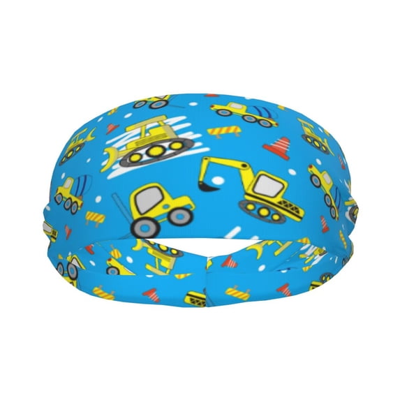 Yiaed Cute Car Cartoon Print Sports Headbands,Moisture Wicking Workout Headband, Sweatband Headbands for Running,Cycling for Women and Men