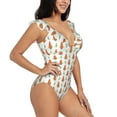 thumbnail image 1 of Yiaed Cute Carrot Print Print Women's Ruffled One Piece Swimsuit V Neck Swimwear Slimming Monokini for Woman-XX-Large, 1 of 8