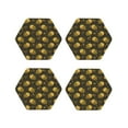 thumbnail image 1 of Yiaed Cute Cartoon Bees Print Leather Coasters for Drinks - Cup Coasters Coffee Table Kitchen Table Bar, Home & Office Gifts Handmade Drink Coasters-Hexagon, 1 of 6
