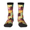 thumbnail image 1 of Yiaed Cute Cartoon Cat Print Great elasticity Crew Socks Sports socks for Men and Women, 1 of 5