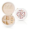 thumbnail image 1 of Yiaed Cute Cat And Christmas Gift Print Travel Jewelry Case Bridesmaid Gift Boxes Jewelry Travel Organizer Small Round Jewelry Box Mini Storage-White, 1 of 7