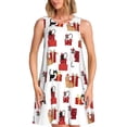 thumbnail image 1 of Yiaed Cute Cat And Christmas Gift Print Women's Sleeveless Dress, Loose Fit Summer Dress, Casual Sleeveless Dress for Women, 1 of 7