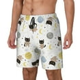 thumbnail image 1 of Yiaed Cute Cat Print Mens Swim Trunks Bathing Suit Compression Liner Beach Swim Shorts Swimwear Quick Dry Zipper Pocket No-Chafing Board Short-Small, 1 of 6