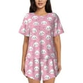 thumbnail image 1 of Yiaed Cute Cat Print Short Sleeve Pajama Sets for Women Casual Crew Neck 2 Piece Lounge Sets Women's Short-Sleeved Pajama-Large, 1 of 1