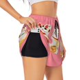 thumbnail image 1 of Yiaed Cute Cat Print Women's Running Shorts with Liner 3 Zipper Pockets Elastic Workout Athletic Gym Yoga Shorts-XX-Large, 1 of 7