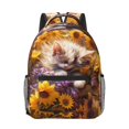 thumbnail image 1 of Yiaed Cute Cat Sunflower Print School Backpack College Backpack Daypacks for Students High School Spacious and Durable Daypack for Work and Travel-One Size, 1 of 6