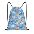 thumbnail image 1 of Yiaed Cute Chickens and Flowers Print Drawstring Bags Drawstring Backpack Bulk String Back Pack Gym Sport Bag-Small, 1 of 5