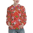 thumbnail image 1 of Yiaed Cute Christmas Bunny Print Womens Casual Hoodies Crew Neck Long Sleeve Sweatshirts With Pocket Pullover Tops Women's Hooded Sweatshirt-X-Large, 1 of 5