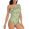 thumbnail image 1 of Yiaed Cute Chubby Frog Print Women One Piece Swimsuits Tummy Control One Shoulder Bathing Suits Pattern Ruffle Swimwear-Large, 1 of 8