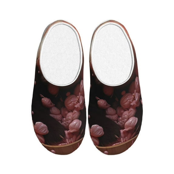 Yiaed Cute Cloud Panda Print Slippers Fuzzy Warm Cozy Slippers Non Slip House Slippers For Indoor Outdoor Slippers House Slippers-37/38