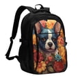 thumbnail image 1 of Yiaed Cute Colorful Flower French Bulldog Print Laptop Backpack,Business Travel Durable Laptops Backpack with USB Charging Port,Water Resistant College Computer Bag, 1 of 5