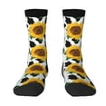 thumbnail image 1 of Yiaed Cute Cow Print Sunflower B Print Great elasticity Crew Socks Sports socks for Men and Women, 1 of 5