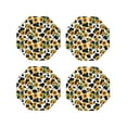 thumbnail image 1 of Yiaed Cute Cow Print Sunflower C Print Leather Coasters for Drinks - Cup Coasters Coffee Table Kitchen Table Bar, Home & Office Gifts Handmade Drink Coasters-Octagon, 1 of 6