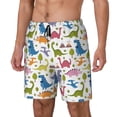thumbnail image 1 of Yiaed Cute Dinosaur Print Mens Swim Trunks Bathing Suit Compression Liner Beach Swim Shorts Swimwear Quick Dry Zipper Pocket No-Chafing Board Short-, 1 of 6