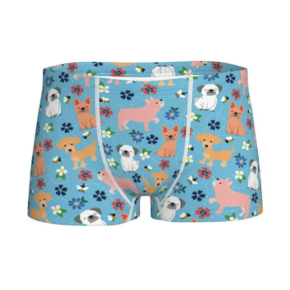 Yiaed Cute Dog Print Boys' Boxer Briefs Cotton Casual Stretch Comfort Boys Boxers - Kids Boxer Briefs Underwear for Boys (6-18)-Large