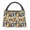 thumbnail image 1 of Yiaed Cute Dog Print Lunch box lunch bag Portable Insulated Lunch Box for Women Men Cooler Tote Bag with Front Pocket for Work Picnic Travel, 1 of 6