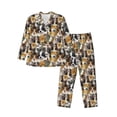thumbnail image 1 of Yiaed Cute Dog Print Men’s Pajamas Set - Long Sleeve Button Down Sleep Shirt and Pajama Bottoms Sleepwear Set Mens Pjs Sets Men's Pajama Bottoms-Medium, 1 of 7