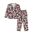 thumbnail image 1 of Yiaed Cute Dog Print Pajamas Women's Long Sleeve Sleepwear Soft Button Down Loungewear Pjs Lounge Set Nightwear Womens Pajama Pants-Large, 1 of 7