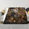 thumbnail image 1 of Yiaed Cute Fallen Leaf Koala Print Blanket Throw Blanket Soft Cozy Flannel Blanket for Home Bed Sofa Couch Chair-50"x40", 1 of 6