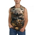 thumbnail image 1 of Yiaed Cute Fallen Leaf Koala Print Men's Singlet Vests Summer Running Muscle Tank Tops Gym Undershirt Round Neck Sleeveless for man, 1 of 5