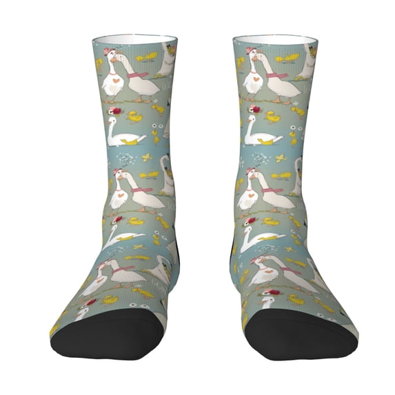 Yiaed Cute Farm Birds Print Great elasticity Crew Socks Sports socks for Men and Women