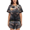 thumbnail image 1 of Yiaed Cute Fat Ball Branch Print Short Sleeve Pajama Sets for Women Casual Crew Neck 2 Piece Lounge Sets Women's Short-Sleeved Pajama-Medium, 1 of 5