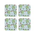 thumbnail image 1 of Yiaed Cute Floral Frog Print Leather Coasters for Drinks - Cup Coasters Coffee Table Kitchen Table Bar, Home & Office Gifts Handmade Drink Coasters-Square, 1 of 6