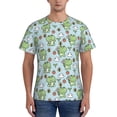 thumbnail image 1 of Yiaed Cute Floral Frog Print Mens Short Sleeve Tight Fit T-Shirt, Crewneck Casual Tee-Medium, 1 of 5