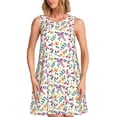 thumbnail image 1 of Yiaed Cute Flower Print Women's Sleeveless Dress, Loose Fit Summer Dress, Casual Sleeveless Dress for Women, 1 of 7