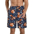 thumbnail image 1 of Yiaed Cute Foxes Print Men's Swim Trunks with Lining Quick Dry Sports Shorts Beach Shorts Boardshorts-Large, 1 of 5