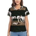 thumbnail image 1 of Yiaed Cute Goat Baby Print Women's T Shirt V-Neck Short Sleeve Shirt Casual Breathable Tee Summer Tops-Medium, 1 of 5