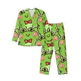 thumbnail image 1 of Yiaed Cute Green Frog Print Men’s Pajamas Set - Long Sleeve Button Down Sleep Shirt and Pajama Bottoms Sleepwear Set Mens Pjs Sets Men's Pajama Bottoms-Medium, 1 of 7