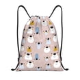 thumbnail image 1 of Yiaed Cute Hand Drawn Bear Print Drawstring Bags Drawstring Backpack Bulk String Back Pack Gym Sport Bag-Small, 1 of 5