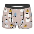 thumbnail image 1 of Yiaed Cute Hand Drawn Bear Print Men's Soft Cotton Boxer Shorts Breathable Boxers Underwear Moisture-Wicking Underwear Stretch Boxer Briefs for Man-Large, 1 of 5