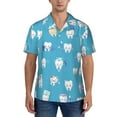 thumbnail image 1 of Yiaed Cute Healthy Teeth Print Hawaiian Shirt for Men Short Sleeve Button Down Shirts Beach Shirts for Men-3X-Large, 1 of 5