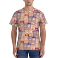 thumbnail image 1 of Yiaed Cute Lamas Print Mens Short Sleeve Tight Fit T-Shirt, Crewneck Casual Tee-Large, 1 of 5