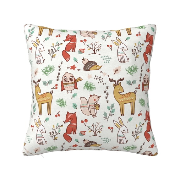 Yiaed Cute Little Animals Print Pillow Covers Super Soft Decorative Square Throw Pillow Covers Case Cushion Covers for Sofa Couch Bedroom Car Decor(No pillow core)-16"x16"