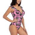 thumbnail image 1 of Yiaed Cute Panda Print Women's Ruffled One Piece Swimsuit V Neck Swimwear Slimming Monokini for Woman-Medium, 1 of 8