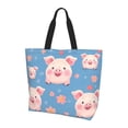 thumbnail image 1 of Yiaed Cute Pig Flowers Print Handbag for Women Tote Purse Shoulder Bag Large Fashion Hobo Purse Handbag Shopping Tote, 1 of 5