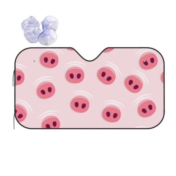 Yiaed Cute Pig Nose Print Car Windshield Sunshade Front Auto Car Front Window Sun Shade Foldable Sun Visor Shield Cover Auto Accessories for Sedan SUV Truck-Small