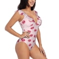 thumbnail image 1 of Yiaed Cute Pig Nose Print Women's Ruffled One Piece Swimsuit V Neck Swimwear Slimming Monokini for Woman-X-Large, 1 of 8