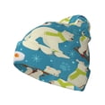 thumbnail image 1 of Yiaed Cute Polar Bear Fishing Print Winter Beanie for Men Women, Fleece Lined Beanie Soft Warm Knit Hat Ski Stocking Cuffed Ca, 1 of 6