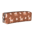 thumbnail image 1 of Yiaed Cute Poodle Dog Print Leather Pencil Case - Leather Pen Pencil Holder - Elegant & Practical Pencil Pouch for Work & Office, 1 of 7