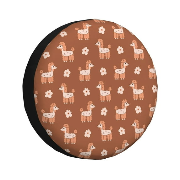 Yiaed Cute Poodle Dog Print Tire Wheel Cover, Waterproof Spare Tire Cover Fit for Jeep, Truck,Trailer, RV, SUV, Camper and Most Vehicle-17 inch
