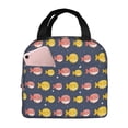 thumbnail image 1 of Yiaed Cute Puffer Fish Print Insulated Lunch Bag Reusable Cute Tote Lunch Box, Leakproof Cooler Lunch Bags for Work Office Travel School Picnic, 1 of 5
